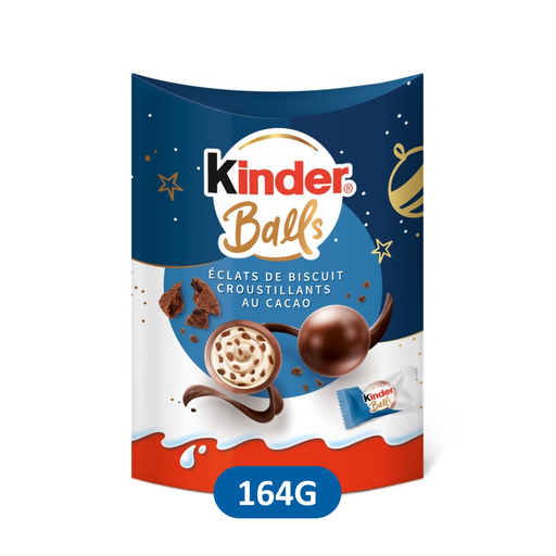 [8000500449202] KINDER Balls bocaditos de chocolate con leche con trocitos de galleta crujiente de cacao 164 g