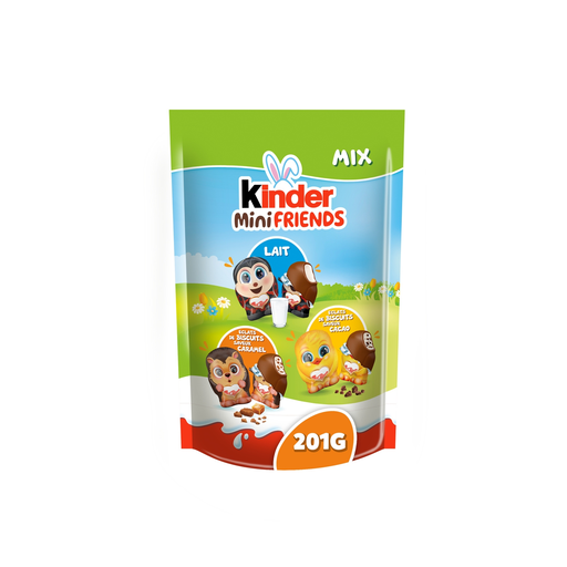 [8000500450109] KINDER Mini Friends Milk, Cocoa and Caramel Flavor 201 g