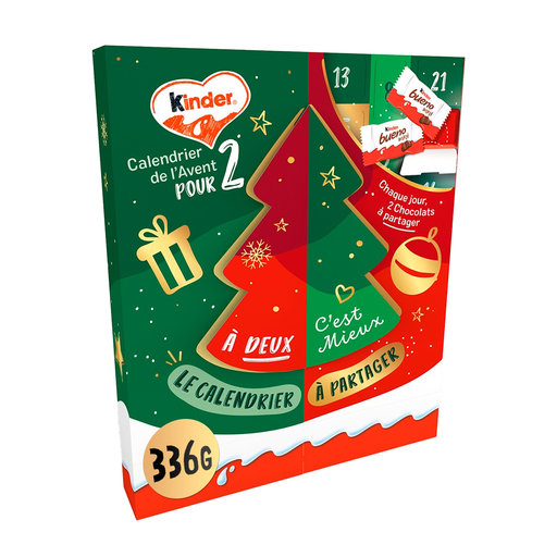 [8000500450697] KINDER Calendario de Adviento Adultos Chocolate con Leche para Compartir 336 g