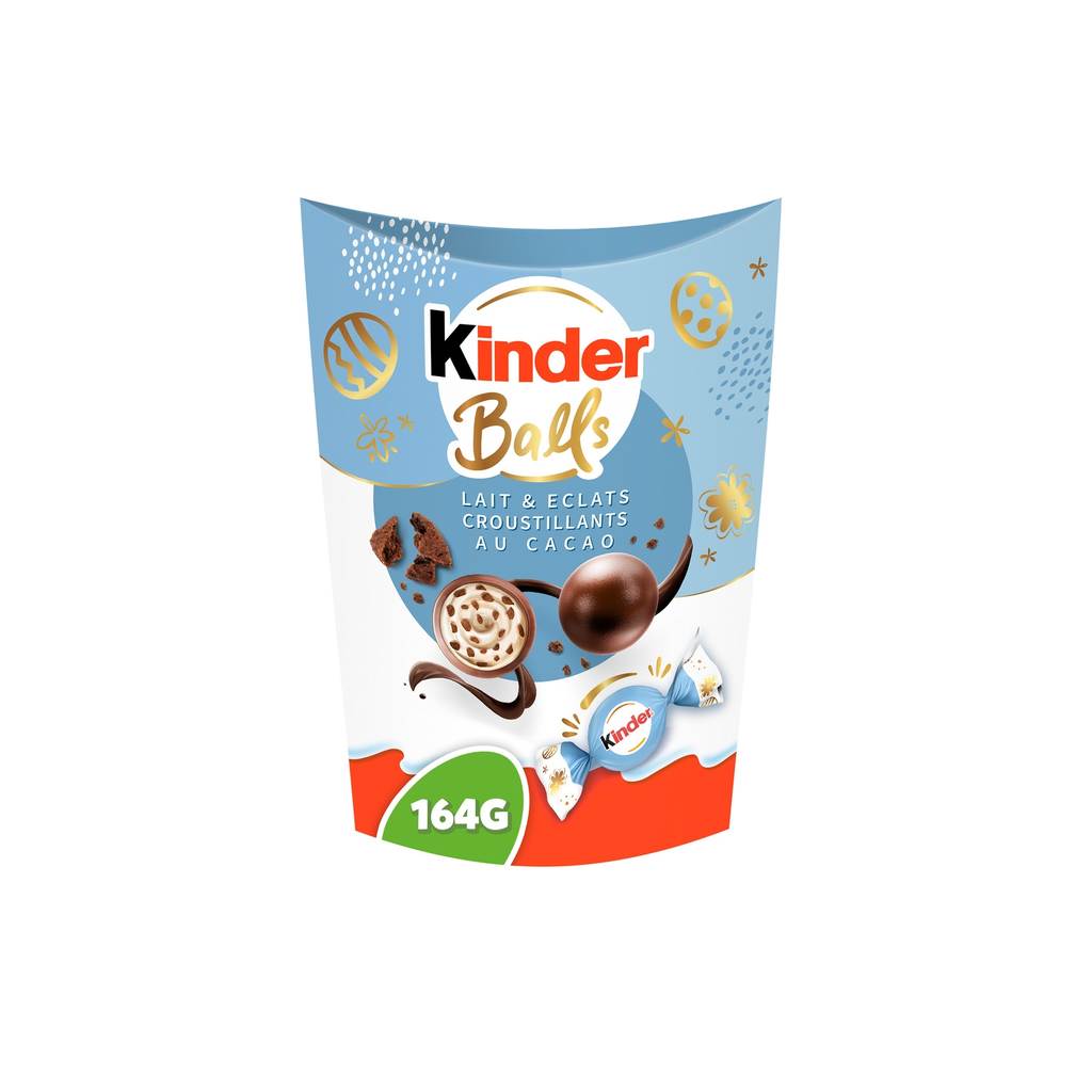 KINDER Balls milk chocolate bites with cocoa biscuit pieces 164 g