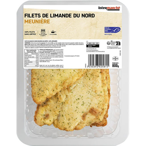 [3250391814237] INTERMARCHÉ North Sea lemon sole fillets meunière 200 g