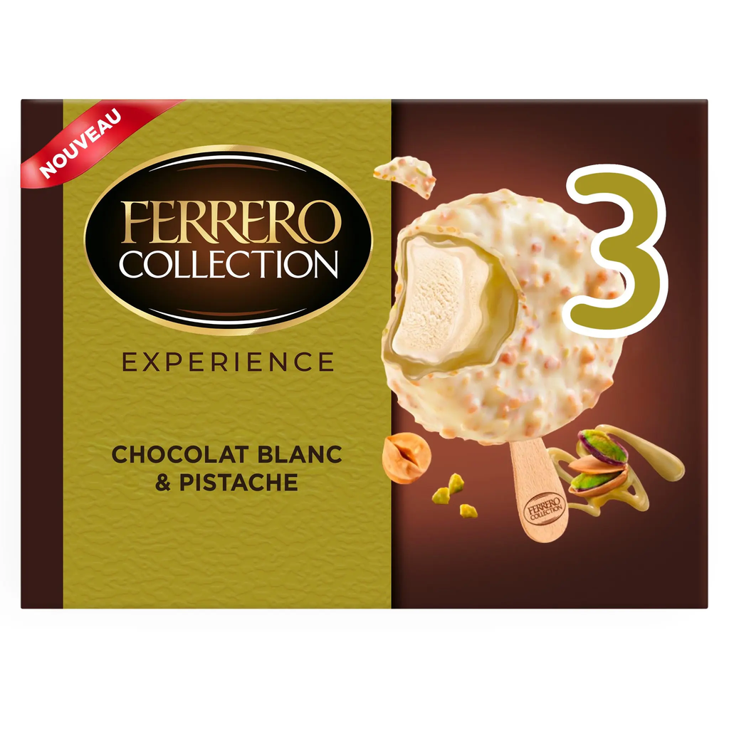 FERRERO ROCHER Bâtonnets glacés chocolat blanc et pistache 138 g