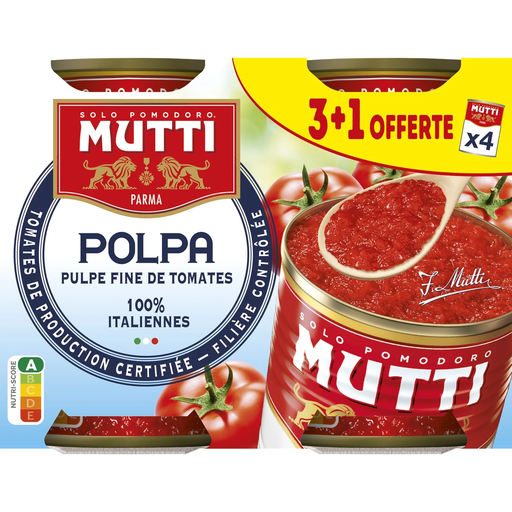 [8005110002526] MUTTI Fine Tomato Pulp 2 cans of 400 g