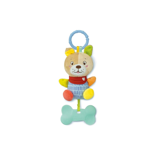 [8005125177851] CLEMENTONI Plush Dog Rattle Baby Toy With Teething Ring