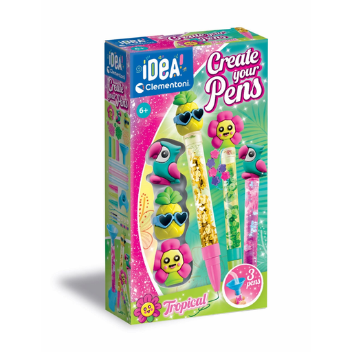 [8005125187904] CLEMENTONI Créer tes stylos Mini atelier des Stylos Tropical, la boite