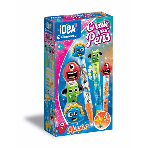 [8005125188284] CLEMENTONI Jeu créatif Crée tes stylos Monstres la boite