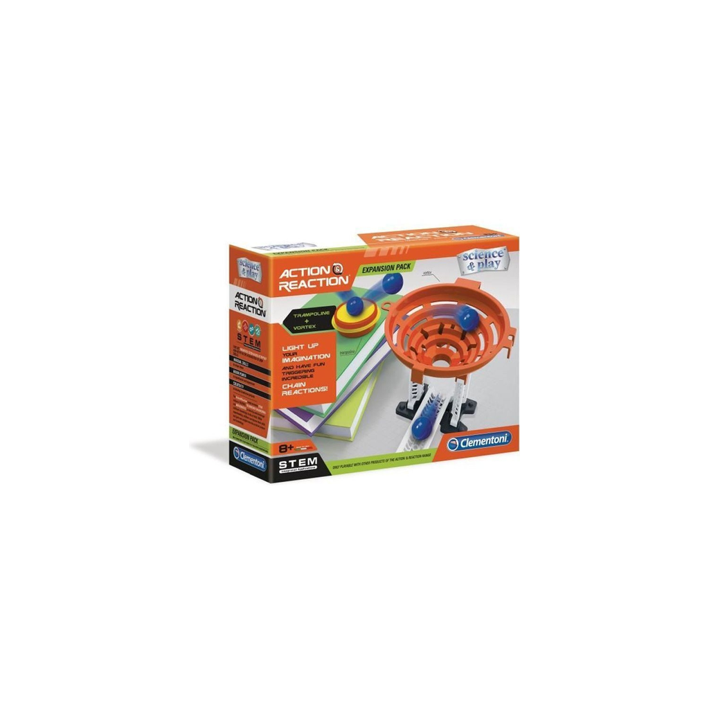 CLEMENTONI Action & Réaction Extension Trampoline and Vortex marble run