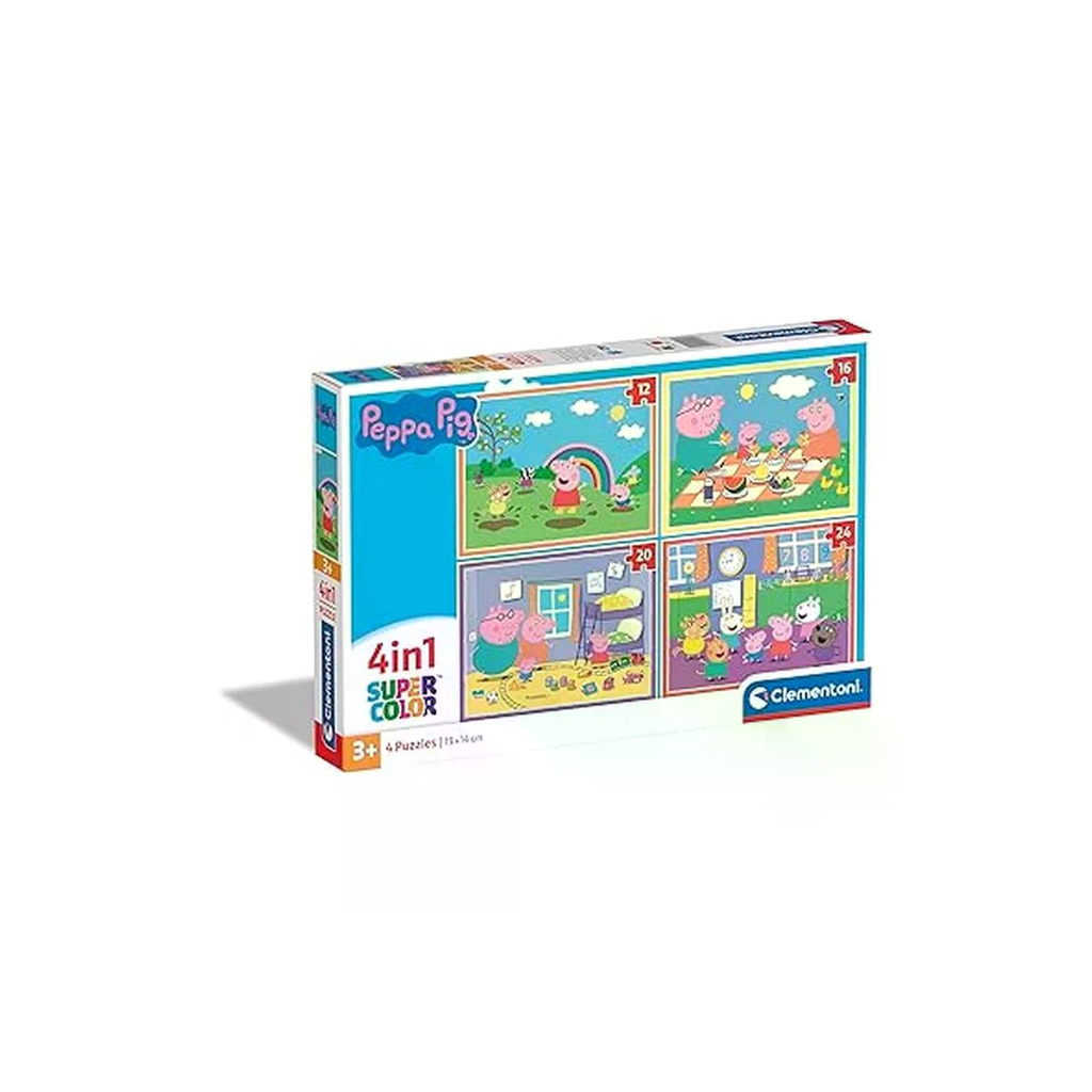 CLEMENTONI Peppa Pig 4-in-1 Puzzle Set For Kids