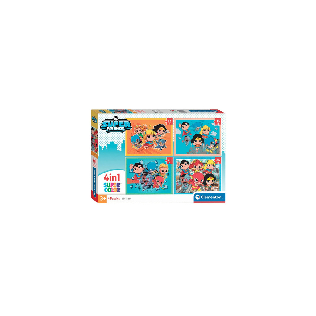 CLEMENTONI Jigsaw Puzzle 4in1 DC Super Friends 21520