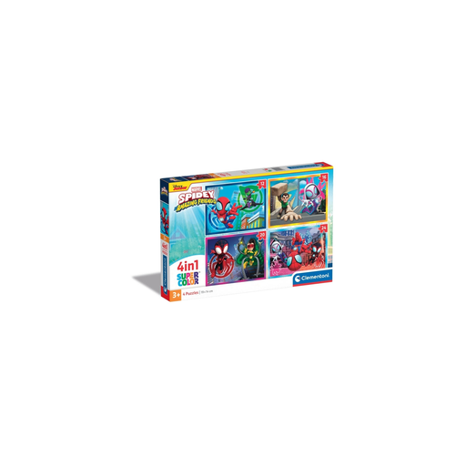 [8005125215287] CLEMENTONI Jigsaw Puzzle 4in1 Spidey and His Amazing Friends 21528