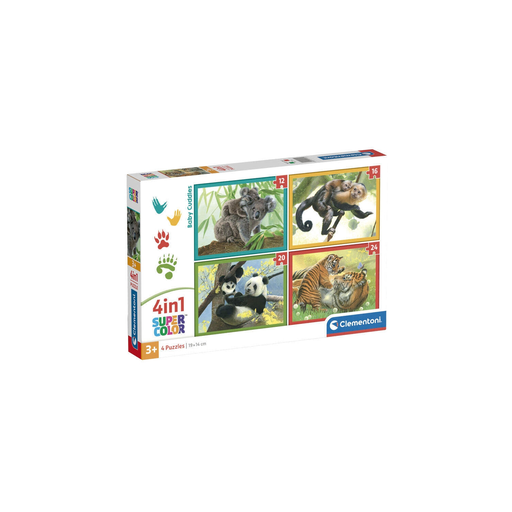 [8005125215324] CLEMENTONI Puzzle 4in1 Baby Cuddles 12-16-20-24 pièces