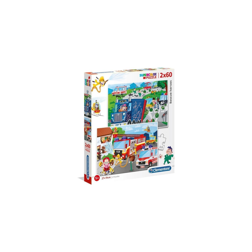 CLEMENTONI Puzzles 2x60 Peças Veículos De Emergência