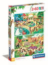 CLEMENTONI Puzzle 2x60 Piezas En El Zoo