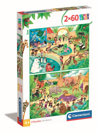 [8005125216031] CLEMENTONI Puzzle 2x60 Pièces Au Zoo