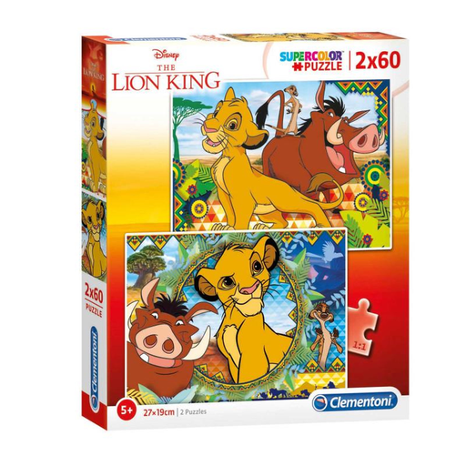[8005125216048] CLEMENTONI Puzzle Supercolor Le roi lion 2x60 pièces