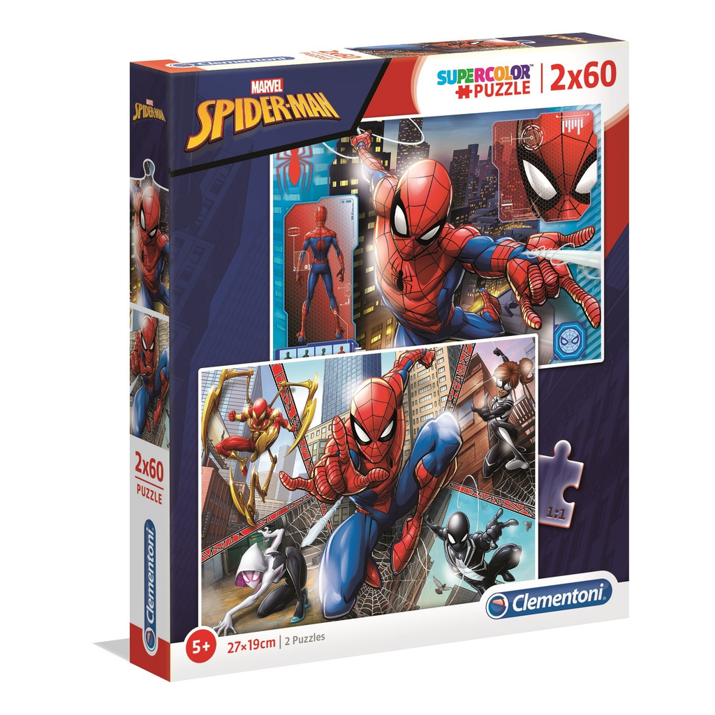 CLEMENTONI Puzzle Supercolor Spider-man 2x60 peças