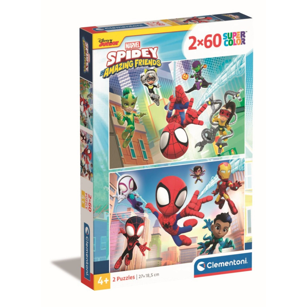 CLEMENTONI Puzzle 60 peças supercolor Spidey e os seus amigos