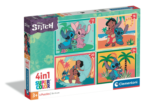 [8005125217458] CLEMENTONI Puzzle 4 en 1 Stitch