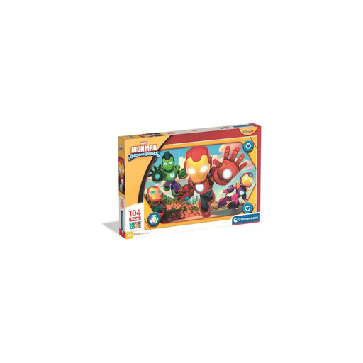 [8005125237784] CLEMENTONI Puzzle 104 pièces Maxi Iron Man and his awesome friends