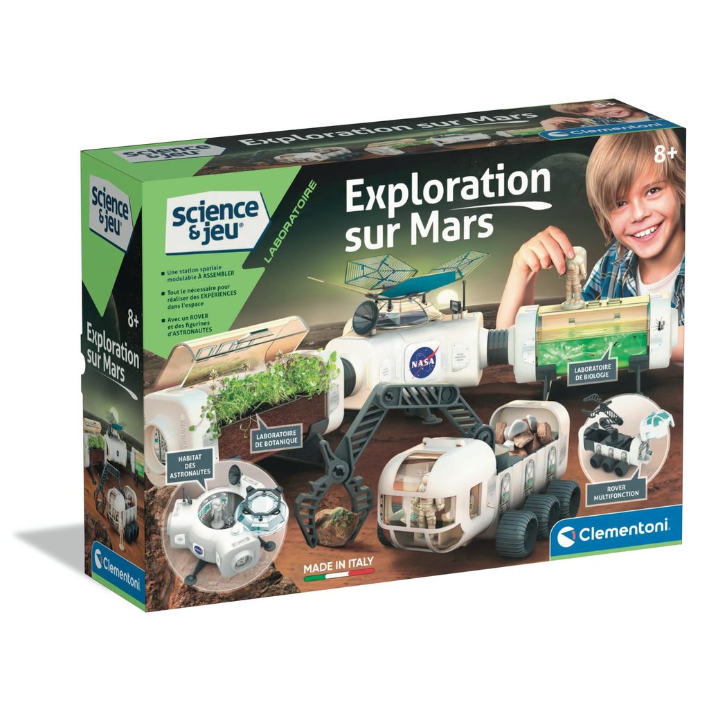 CLEMENTONI Coffret Exploration sur Mars Science & Jeu la boîte