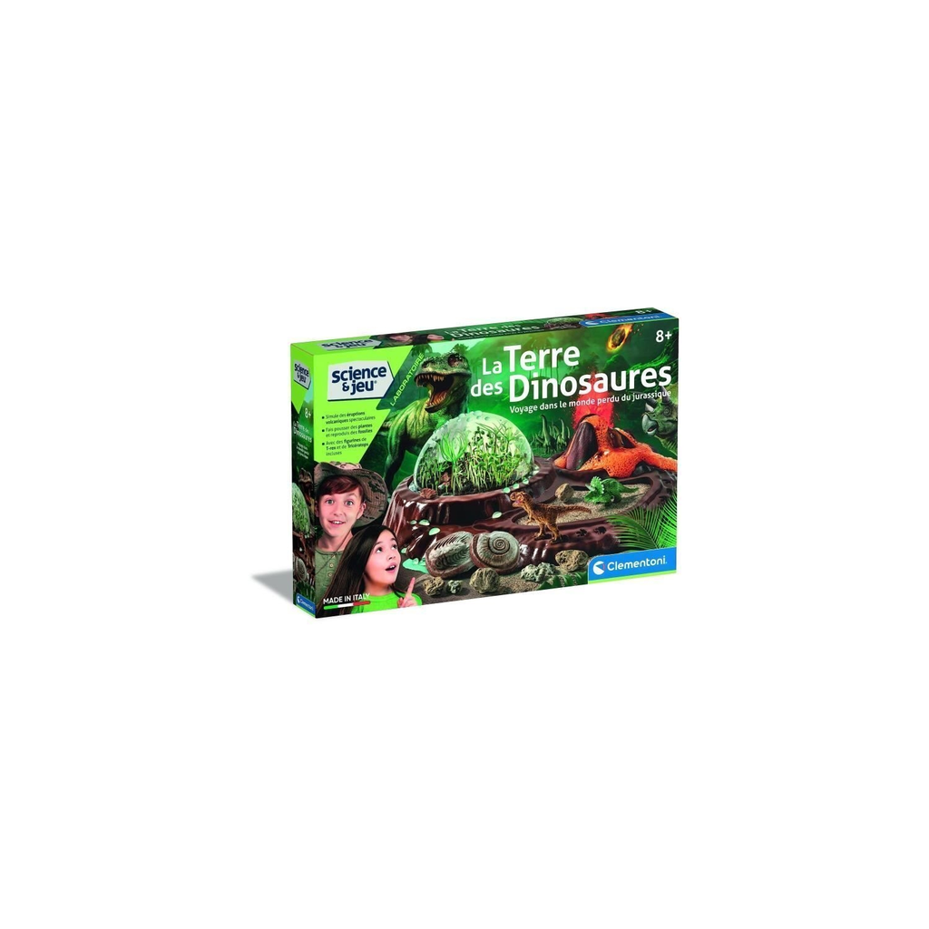 CLEMENTONI Sciences Et Jeu Le Monde Des Dinosaures Terrarium To Create + 3 Dinosaur Figures