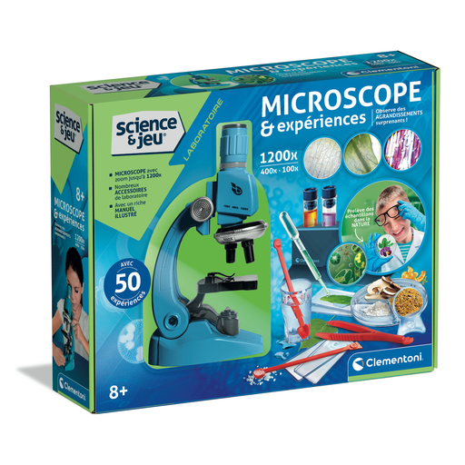[8005125527595] CLEMENTONI Microscópio Profissional Ciência e Jogo 8 anos, a caixa