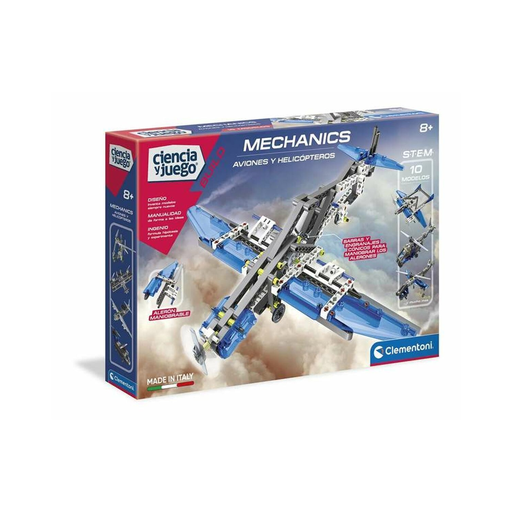 [8005125551606] CLEMENTONI Construction Set Mechanics Airplane Helicopter 200 pieces