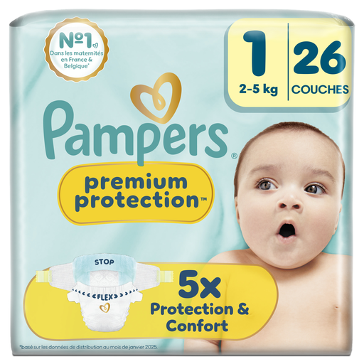 [8006530131391] PAMPERS Baby Diapers Premium Protection Size 1, pack of 26 diapers