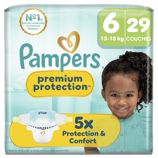 [8006530131483] PAMPERS Premium Protection fraldas tamanho 6 (13-18 kg) pacote de 29