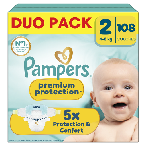 [8006530131766] PAMPERS Premium Protection Couches taille 2 108 couches