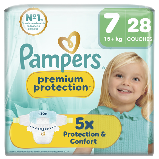 [8006530132206] PAMPERS Premium Protection couches taille 7 (15+) 28 pièces