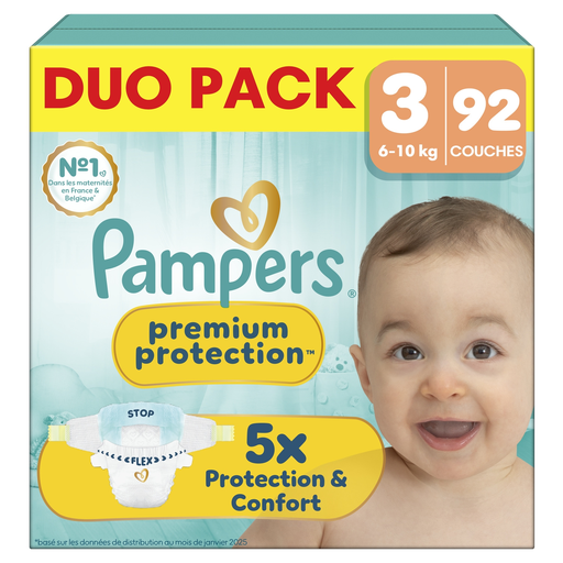 [8006530132350] PAMPERS Premium Protection couches taille 3 92 couches