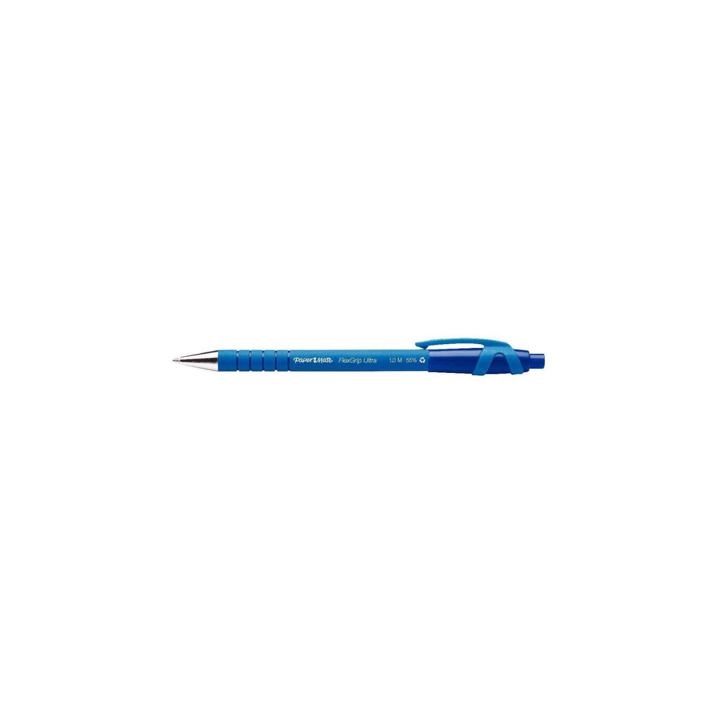 PAPERMATE Stylo À Bille Bleu Rétractable Pointe Moyenne Flexgrip