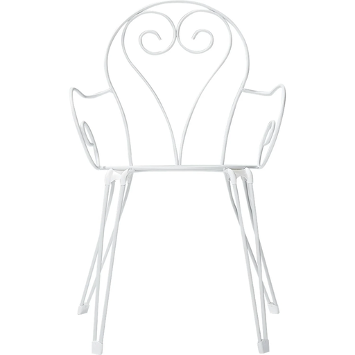[8013674008021] CARREFOUR Fauteuil de Jardin Style Fer Forgé Empilable Blanc Capri l'unité