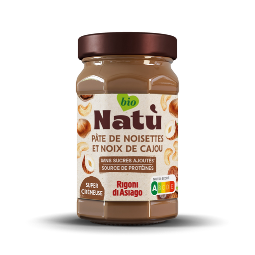 [8052575092760] RIGONI DI ASIAGO Natù Pâte de noisettes & noix de cajou Bio 220 g