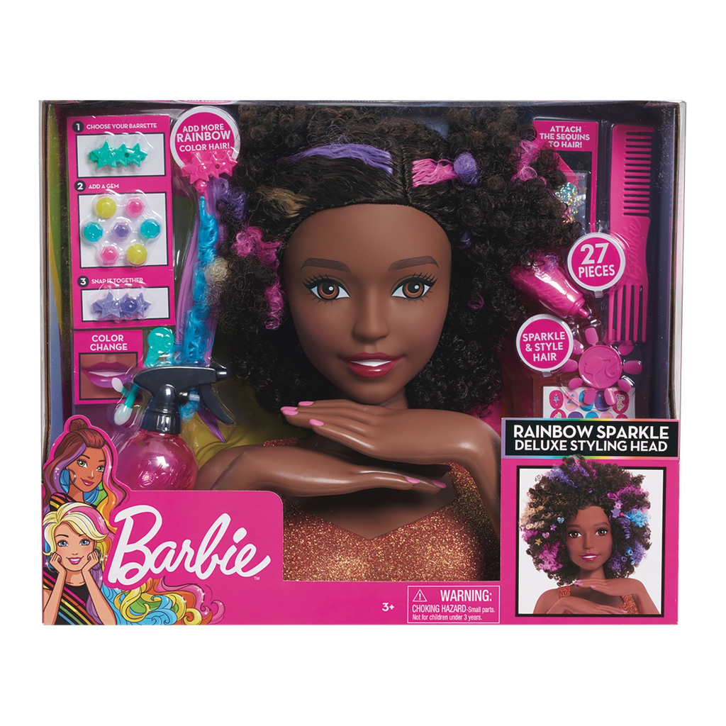 BARBIE Cabeça de pentear cabelo afro la tête à coiffer