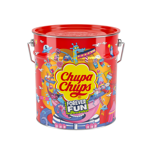 [8410031964059] CHUPA CHUPS Forever Fun Metal Tin 150 Lollipops 1.8 kg