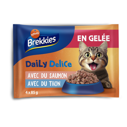 [8410650632735] BREKKIES Cat Food in Jelly Salmon and Tuna 4 x 85 g
