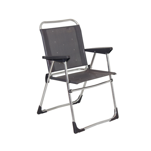 [8421228213409] CRESPO Chaise de camping 4 pieds AL-219 Gris