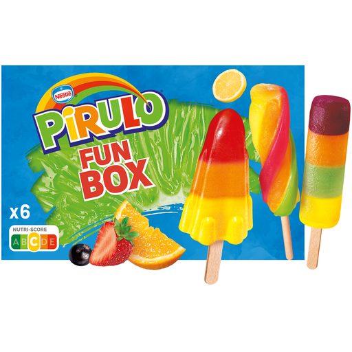 [8436615685004] PIRULO Glaces Bâtonnets à l'Eau Assortiment 6 bâtonnets