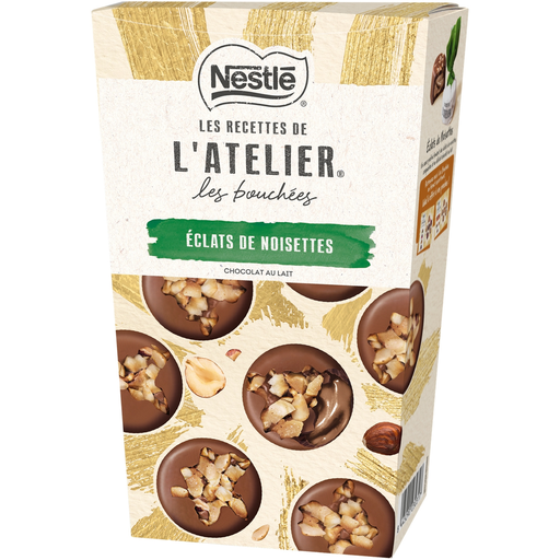 [8445290230317] NESTLE Les recettes de l'atelier bocados de chocolate con leche con trozos de avellana 262 g