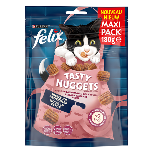 [8445290526496] FELIX Friandises Tasty Nuggets riche en saumon et truite 180 g