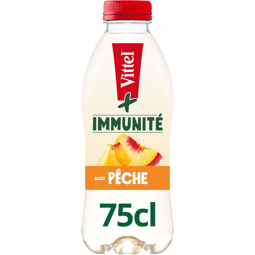 [8445290563637] VITTEL Agua mineral natural + Inmunidad sabor melocotón 0.75 L
