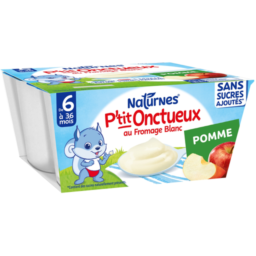 [8445290605375] NESTLE Petit Onctueux Sobremesa de queijo fresco sabor maçã 4x90g