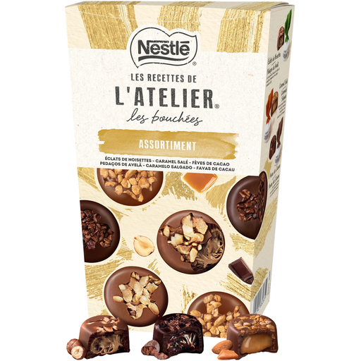 [8445290682659] NESTLE Les Recettes de l'Atelier Assortiment of chocolate candies with hazelnut and caramel pieces 265 g