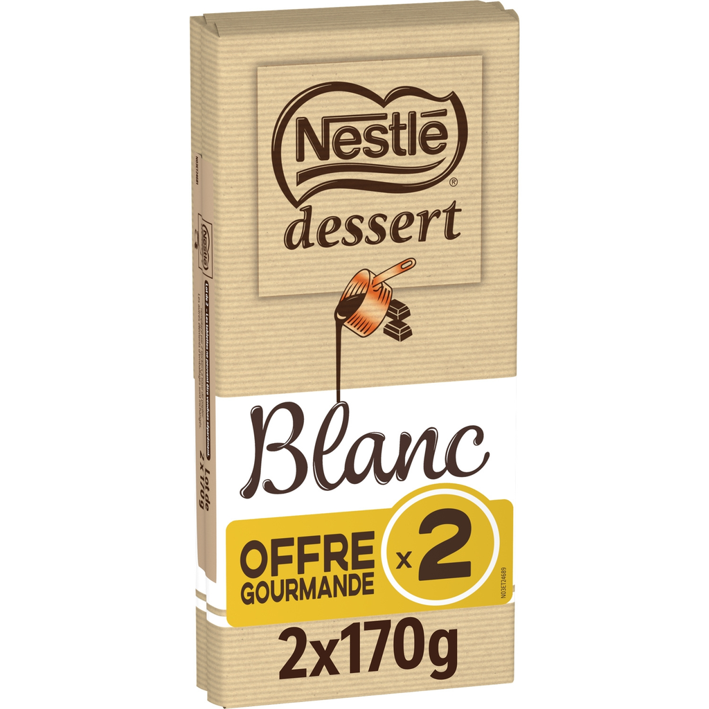 NESTLE Chocolate branco para sobremesas 2 x 170 g