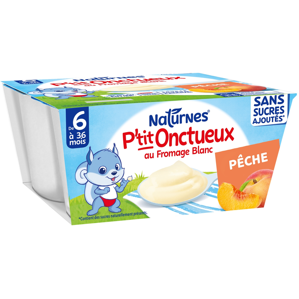 NESTLE Petit onctueux fromage blanc peach 4 pots of 90 g