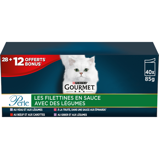 [8445291105386] PURINA Gourmet Perle Filettines en sauce viande et légumes 40 x 85 g