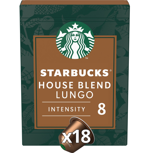 [8445291362468] STARBUCKS Cápsulas de café House Blend Lungo 18 cápsulas 93.6 g