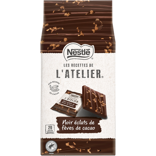 [8445291434653] NESTLE Les Recettes de l'Atelier quadrados de chocolate negro e pepitas de cacau 176 g